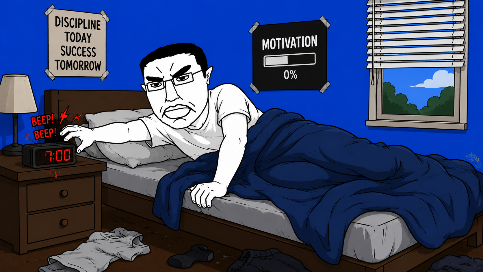 Chud in bed glued to his phone